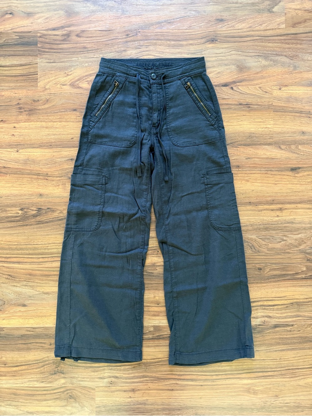 Washed Black American Eagle Dreamy Drape Baggy Wide Leg Pants
